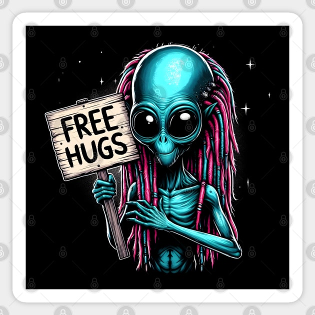 Free Hugs From Outer Space Sticker by MakerMind8.2